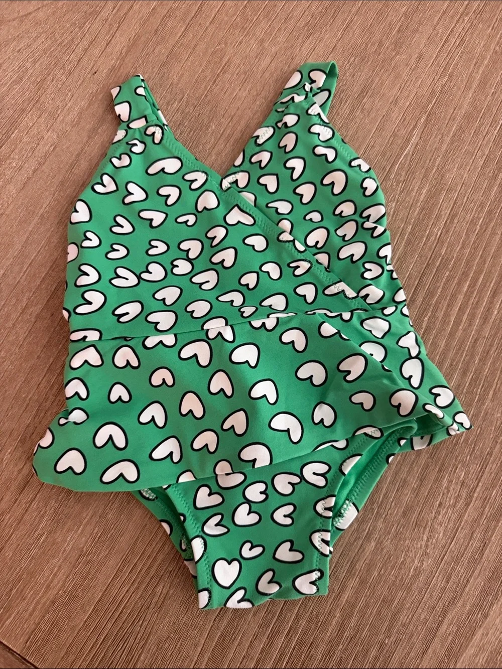 babyGap collaboration with Diane von Furstenberg Green Heart Ruffle Swimsuit